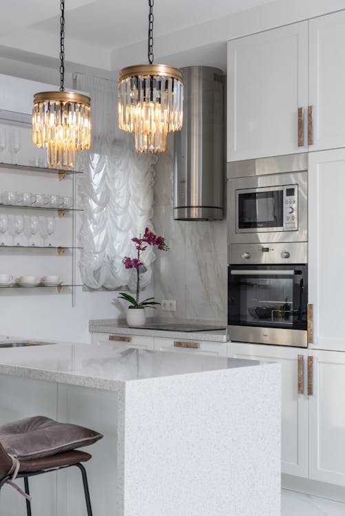 Modern white kitchen with well-maintained appliances