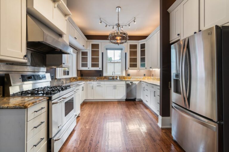 Modern kitchen with stainless steel appliances in a Lubbock home