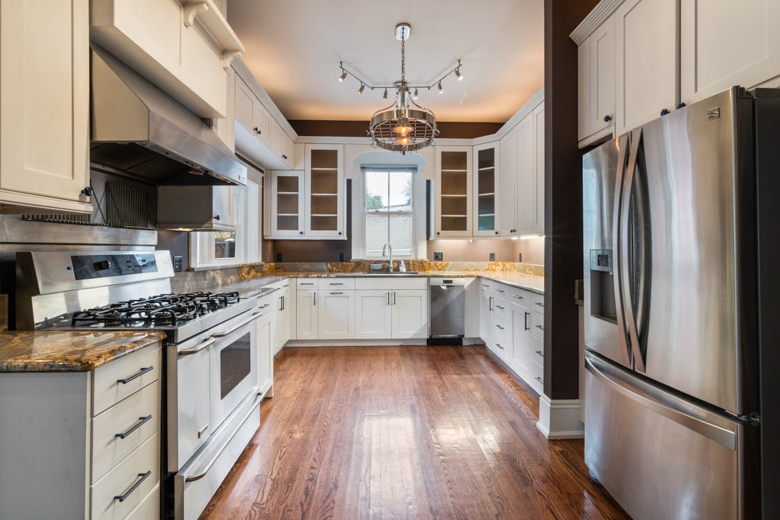 Modern kitchen with stainless steel appliances in a Lubbock home
