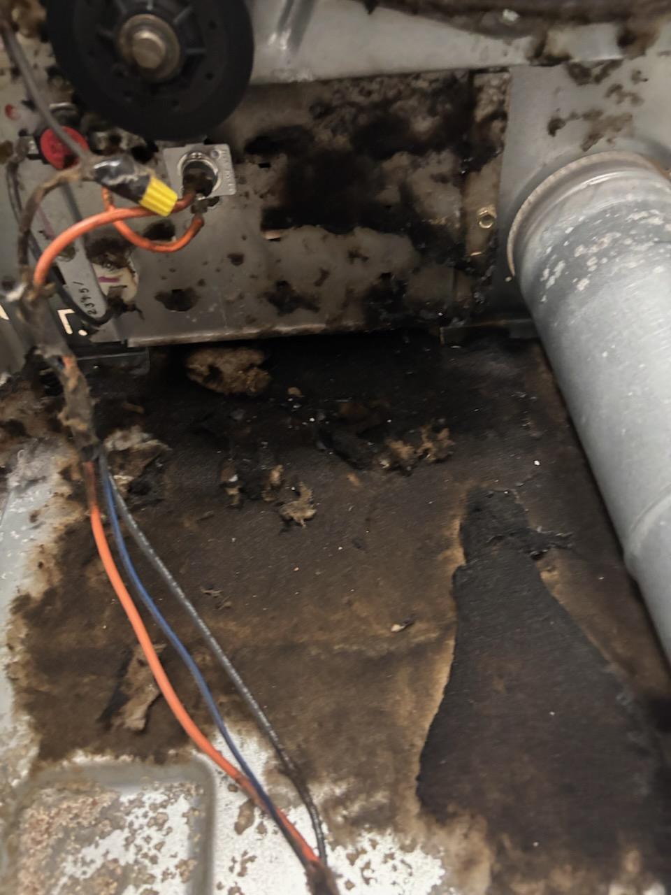 Fire damage caused by dryer lint buildup in Lubbock TX